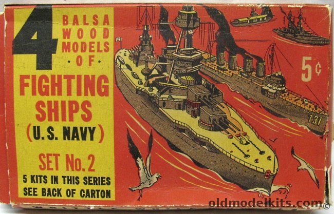 Whitman Publishing Fighting Ships Yorktown CV-5 / Maury DD-401 / North Carolina / Philadelphia CL-41, 2 plastic model kit